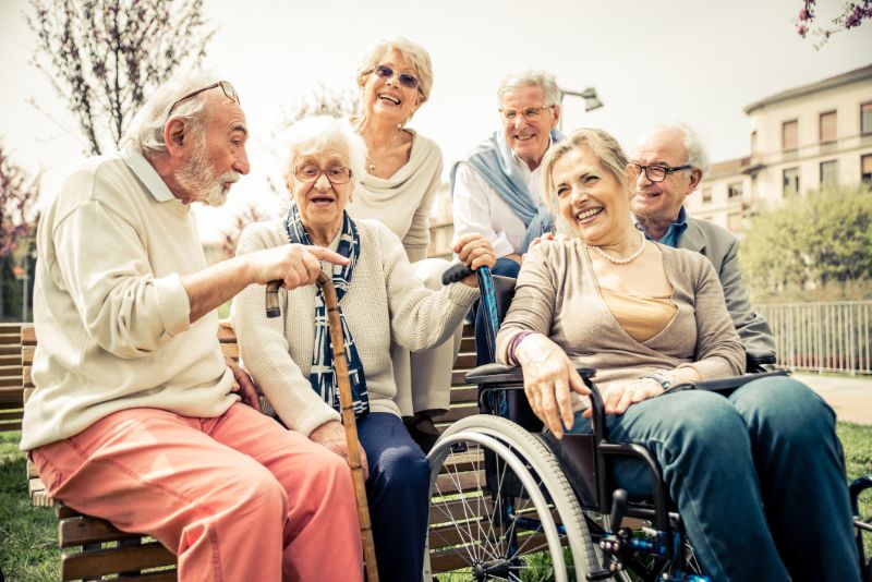 Seniors spending time at the park